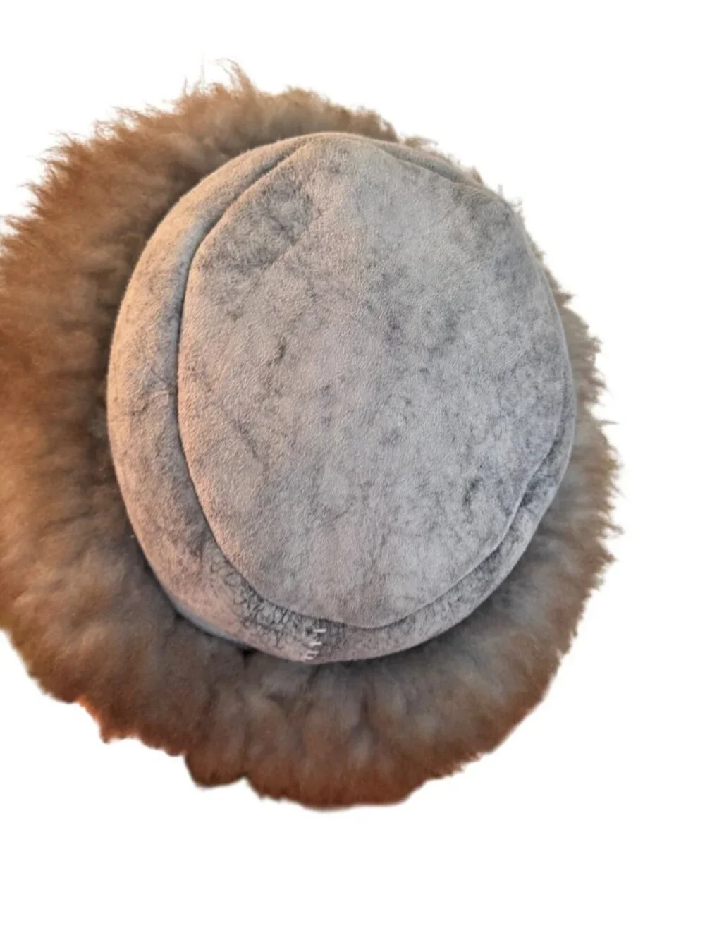 The Leather Works Womens Aspen Sheep Skin Pillbox Hat Size Large Round Winter